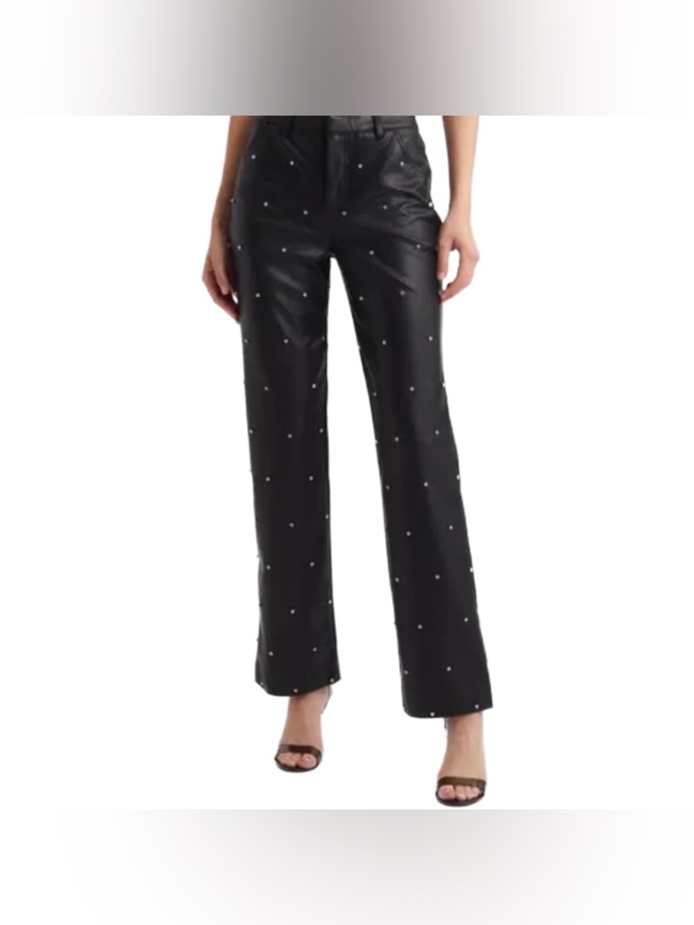 7 For All Mankind Faux Leather Embellished Rhinestone Pants